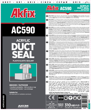 картинка Акриловый герметик для вентиляционных каналов Akfix AC590 от магазина Огнекор